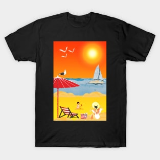 Sunset Happy Beach T-Shirt